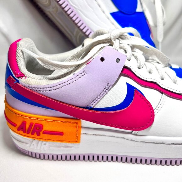 Nike Air Force1 Shadow Sz.6 Women's Alchemy Pink/Blue Sneakers- Limited Rare - Picture 2 of 16